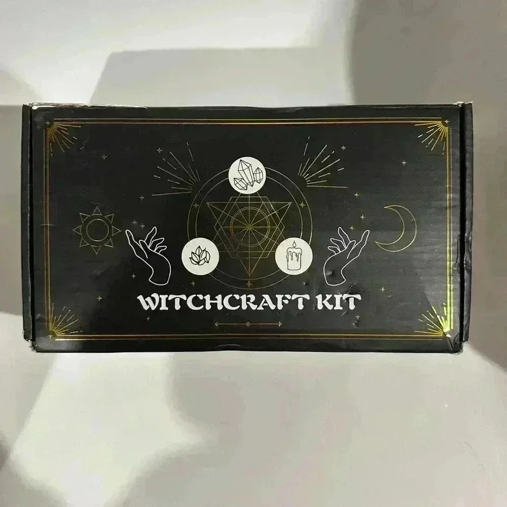 Witchcraft Kit Supplies Set Black Gold Open Box! Halloween Wicca
